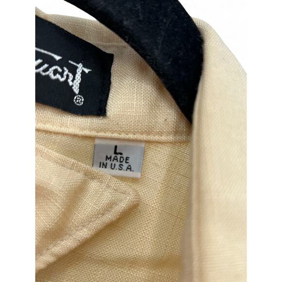 VINTAGE ALAN STUART 90's | L | Mens Casual Polo SHirt Pullover Butter Yellow - Picture 4 of 5